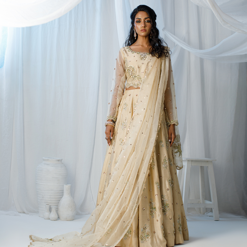 Wahaj M Khan | Zohra Drop 2 Formals | Ivory Zohra LC by Wahaj M.Khan - Designer Dress - Type: Ladies Clothes - Available at Libayah - 100% Original