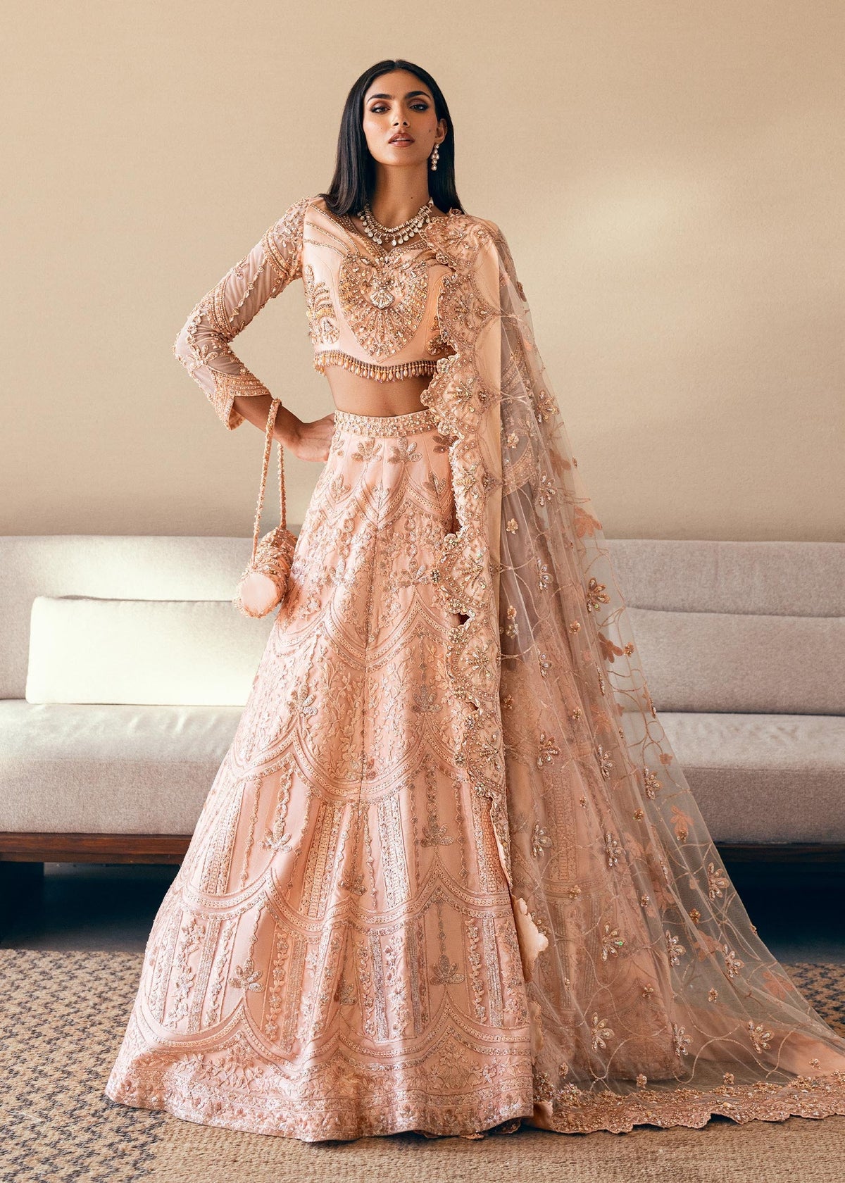 Waqas Shah | Amariage Luxury Formals | Coral Bliss by Waqas Shah - Designer Dress - Type: Ladies Clothes - Available at Libayah - 100% Original