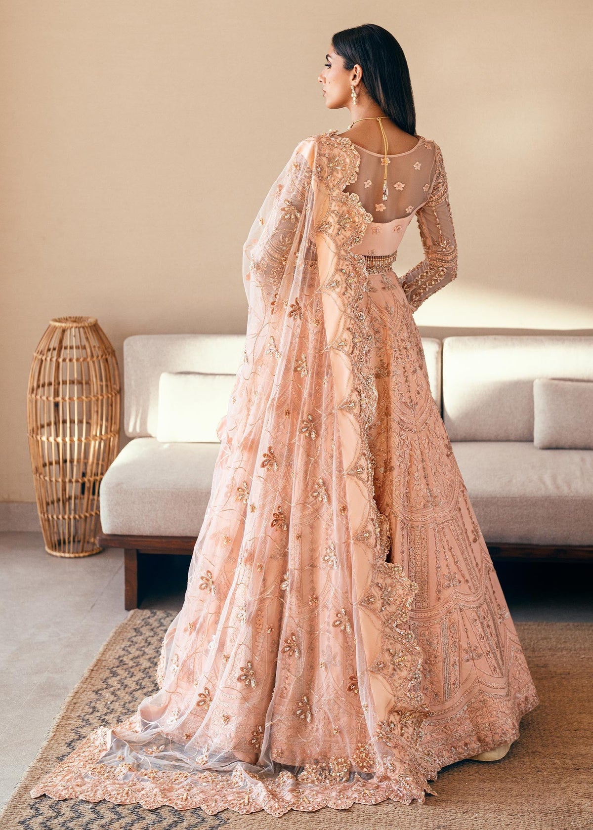 Waqas Shah | Amariage Luxury Formals | Coral Bliss by Waqas Shah - Designer Dress - Type: Ladies Clothes - Available at Libayah - 100% Original