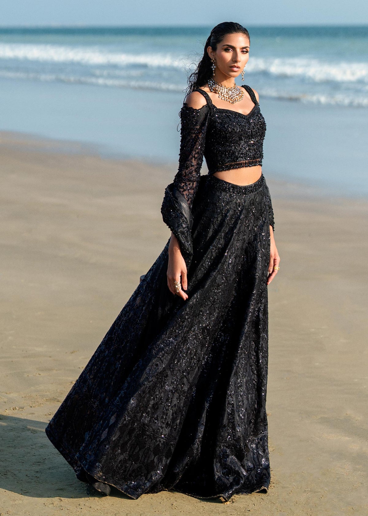 Waqas Shah | Amariage Luxury Formals | Black Musk by Waqas Shah - Designer Dress - Type: Ladies Clothes - Available at Libayah - 100% Original