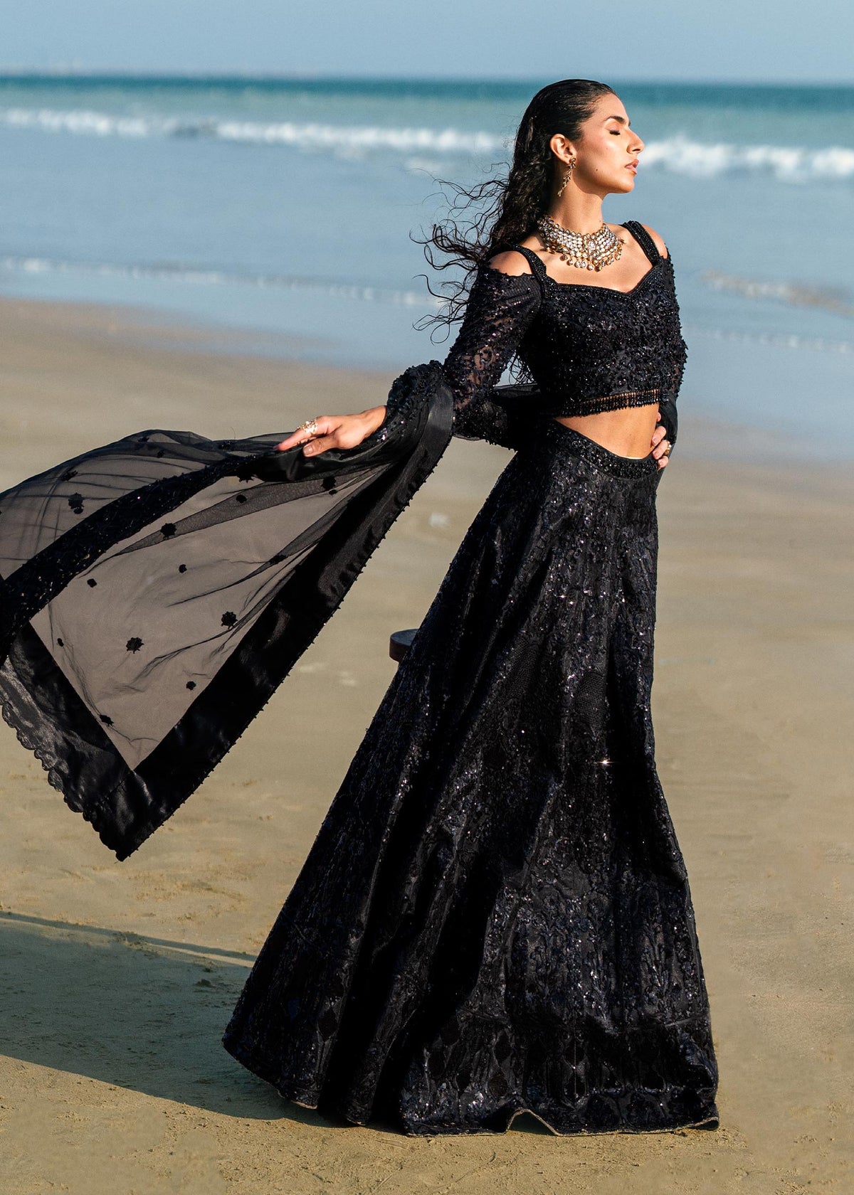 Waqas Shah | Amariage Luxury Formals | Black Musk by Waqas Shah - Designer Dress - Type: Ladies Clothes - Available at Libayah - 100% Original