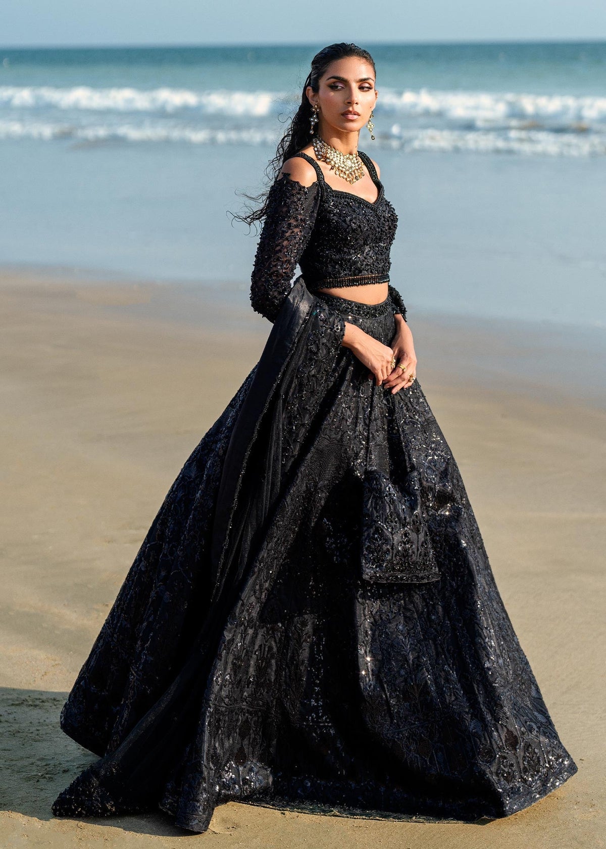 Waqas Shah | Amariage Luxury Formals | Black Musk by Waqas Shah - Designer Dress - Type: Ladies Clothes - Available at Libayah - 100% Original