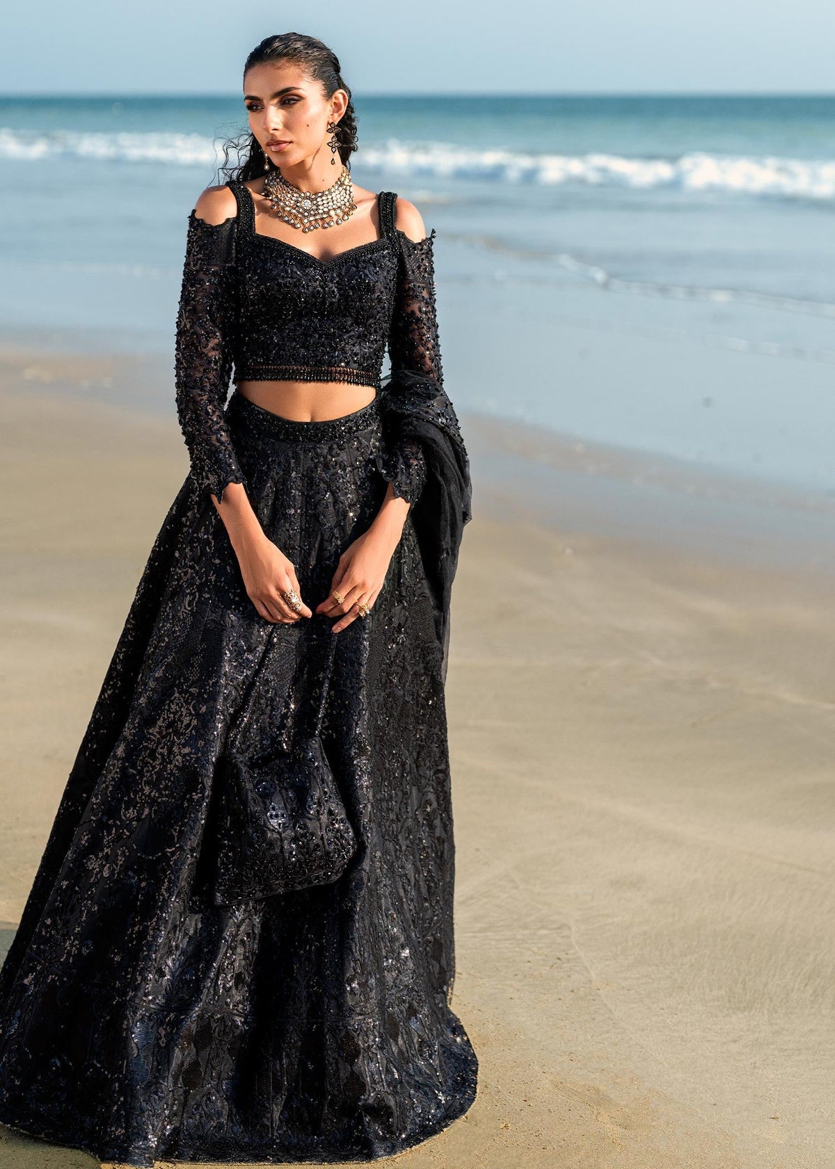 Waqas Shah | Amariage Luxury Formals | Black Musk by Waqas Shah - Designer Dress - Type: Ladies Clothes - Available at Libayah - 100% Original