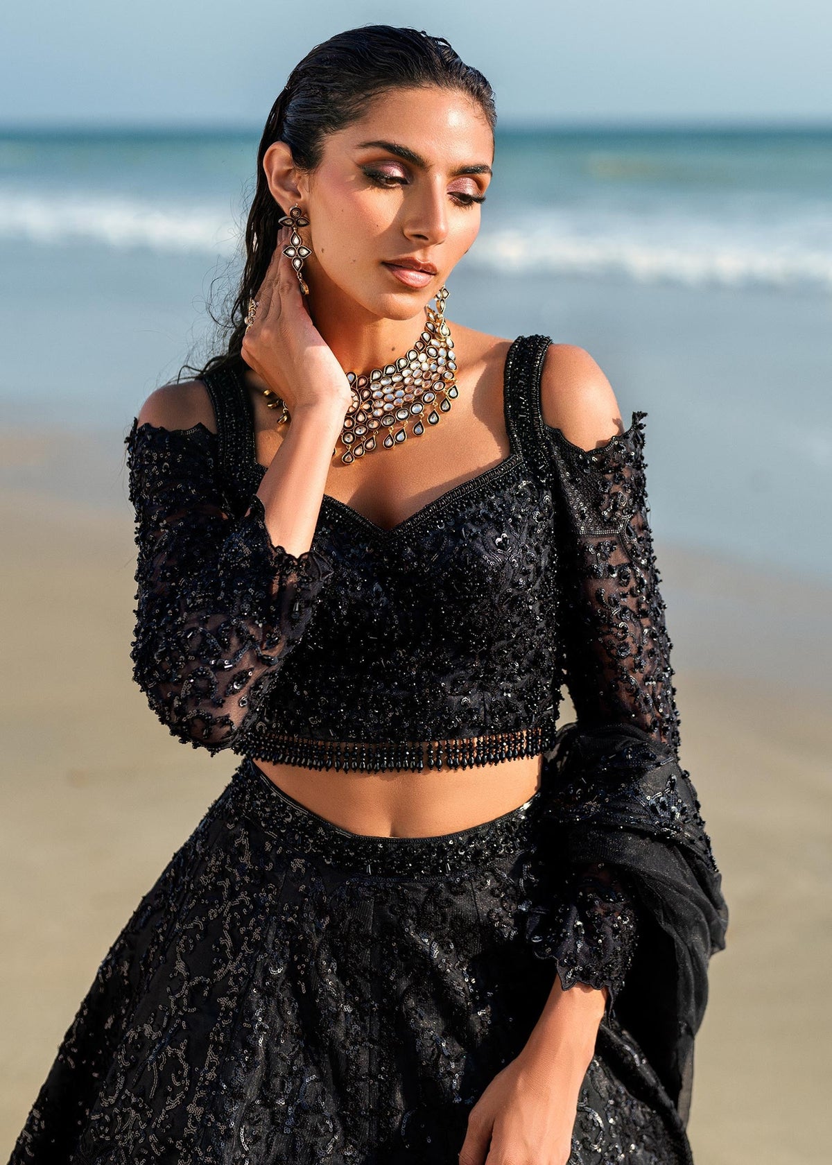 Waqas Shah | Amariage Luxury Formals | Black Musk by Waqas Shah - Designer Dress - Type: Ladies Clothes - Available at Libayah - 100% Original