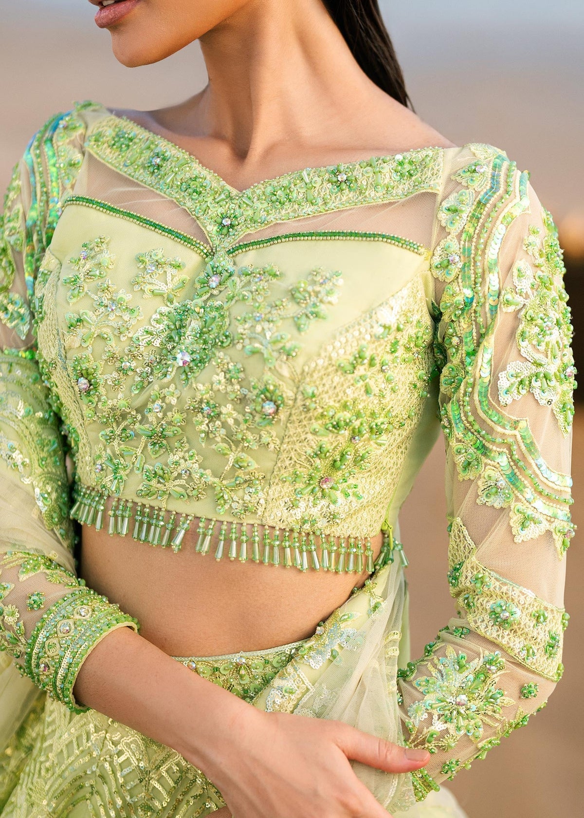 Waqas Shah | Amariage Luxury Formals | Mint Bloom by Waqas Shah - Designer Dress - Type: Ladies Clothes - Available at Libayah - 100% Original