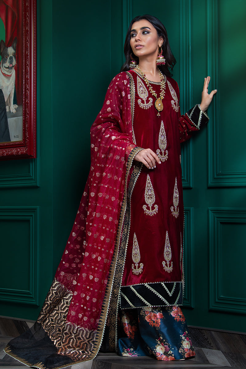 Wardha Saleem | Velvets Winter Fall 24 |  Lal Bagh 2 by Wardha Saleem - Designer Dress - Type: Ladies Clothes - Available at Libayah - 100% Original