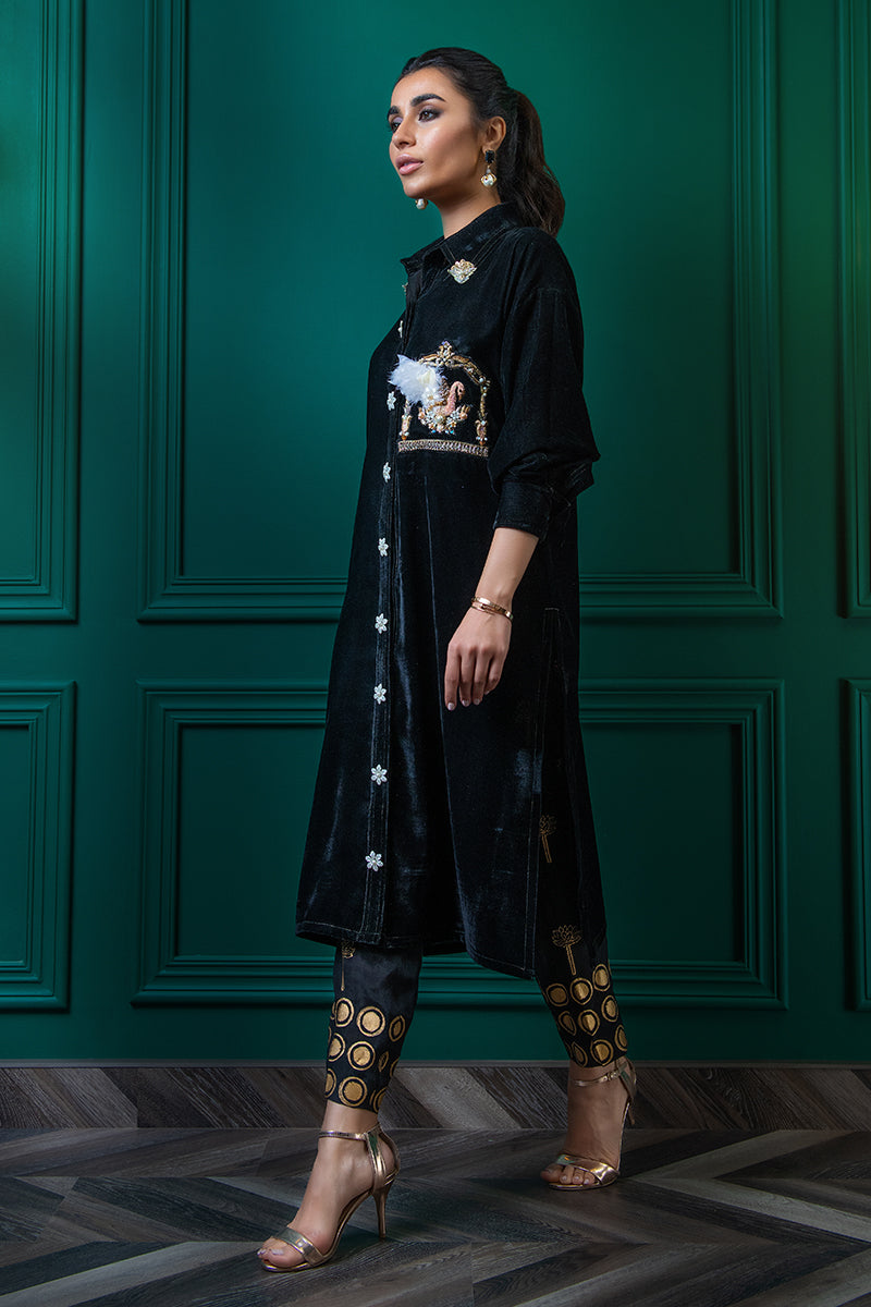 Wardha Saleem | Velvets Winter Fall 24 |  Hans Raj by Wardha Saleem - Designer Dress - Type: Ladies Clothes - Available at Libayah - 100% Original