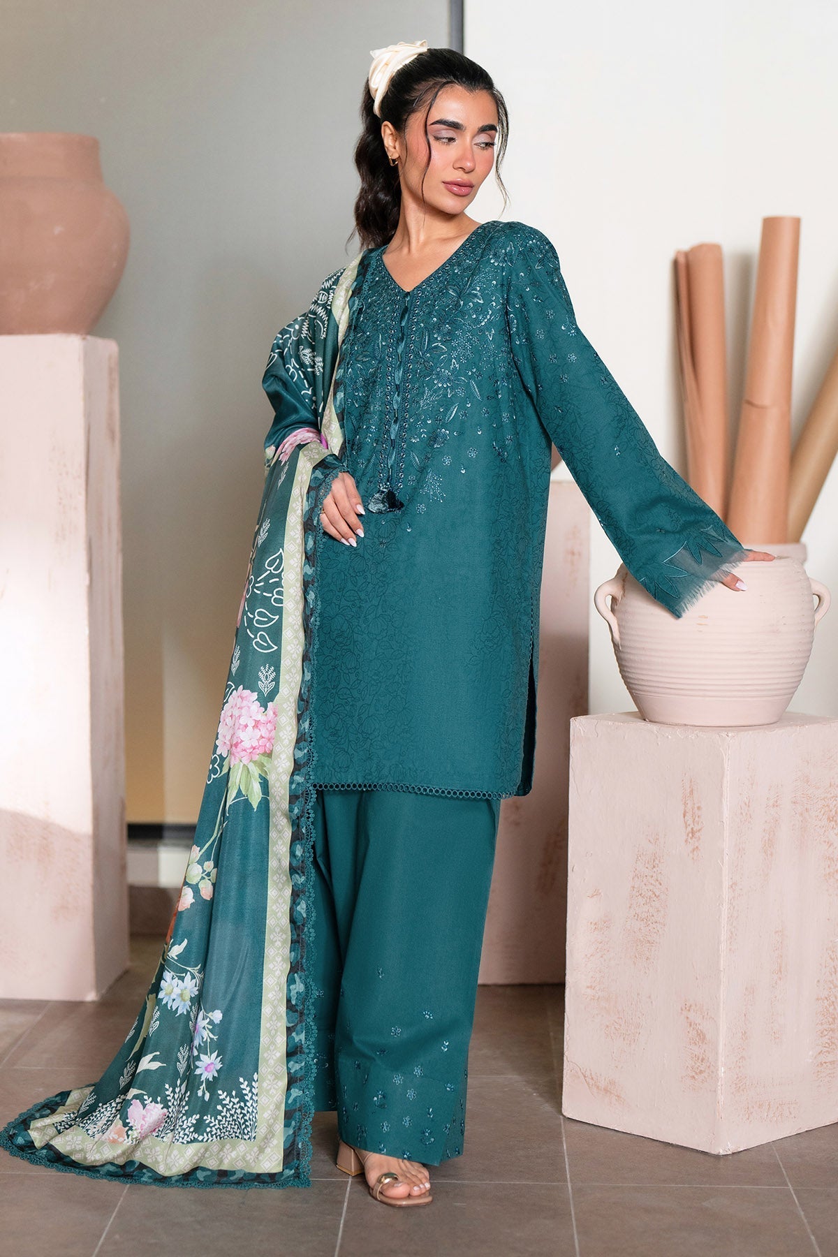 Nureh | Raha Lawn | NE-237 by Nureh - Designer Dress  - Type : Ladies Clothes - Available at Libayah - 100% Original 