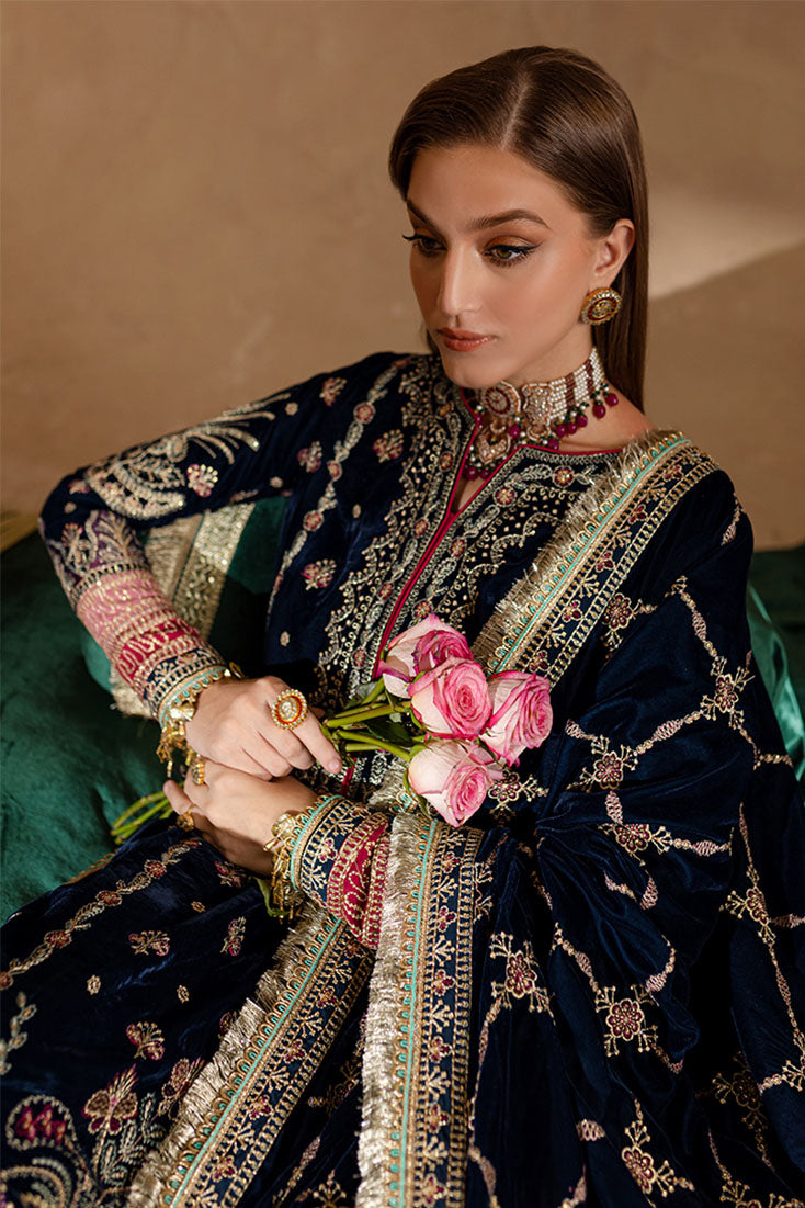 Marjjan | De Rose Velvet | MRV-10 (BLUE) by Marjjan - Designer Dress - Type: Ladies Clothes - Available at Libayah - 100% Original