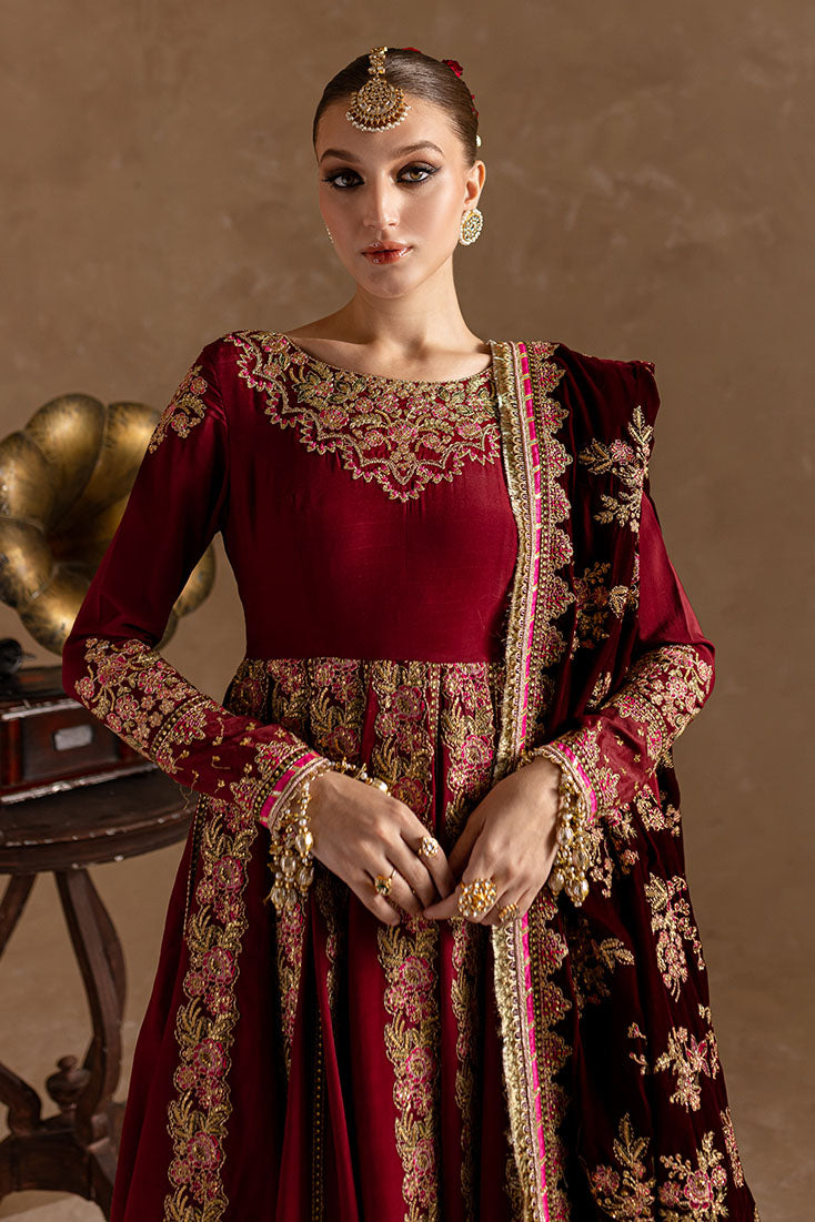 Marjjan | De Rose Velvet | MRV-13 (MEHROON) by Marjjan - Designer Dress - Type: Ladies Clothes - Available at Libayah - 100% Original