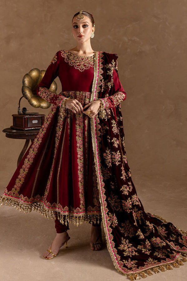 Marjjan | De Rose Velvet | MRV-13 (MEHROON) by Marjjan - Designer Dress - Type: Ladies Clothes - Available at Libayah - 100% Original