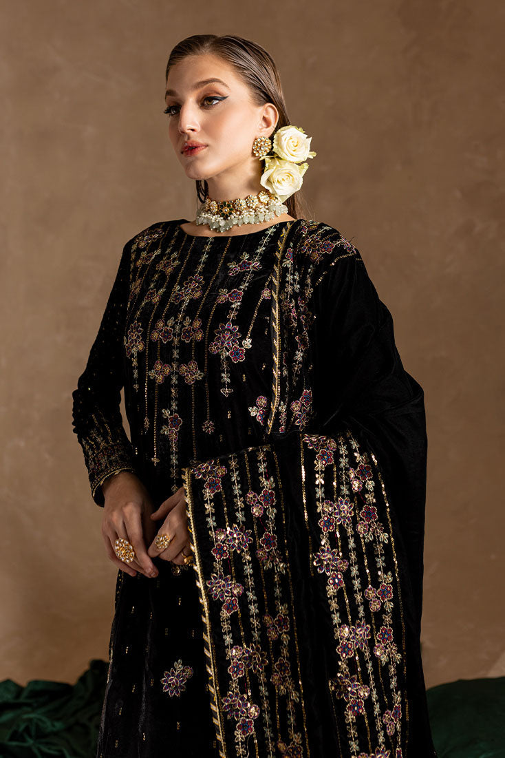 Marjjan | De Rose Velvet | MRV-09 (BLACK) by Marjjan - Designer Dress - Type: Ladies Clothes - Available at Libayah - 100% Original