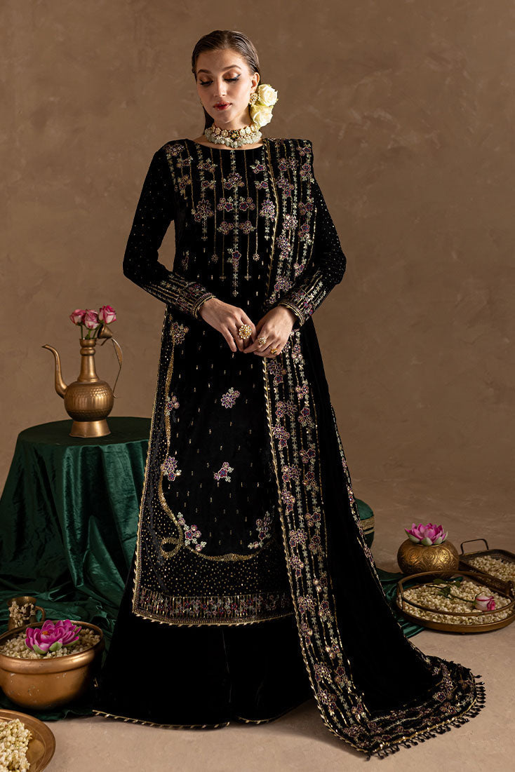Marjjan | De Rose Velvet | MRV-09 (BLACK) by Marjjan - Designer Dress - Type: Ladies Clothes - Available at Libayah - 100% Original