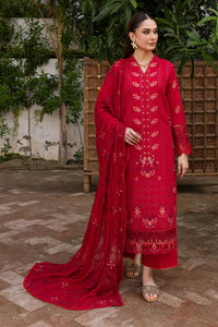 Marjjan | Aangan Embroidered Viscose |  PEV-24 B (RED) by Marjjan - Designer Dress - Type: Ladies Clothes - Available at Libayah - 100% Original