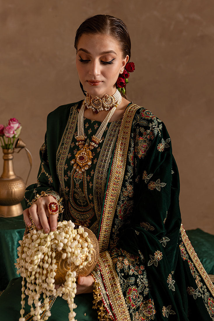 Marjjan | De Rose Velvet | MRV-11 (GREEN) by Marjjan - Designer Dress - Type: Ladies Clothes - Available at Libayah - 100% Original