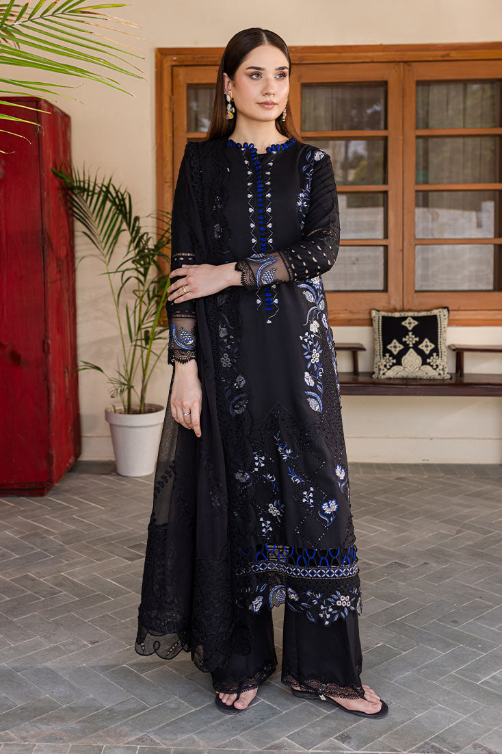 Marjjan | Aangan Embroidered Viscose |  PEV-21 B (BLACK) by Marjjan - Designer Dress - Type: Ladies Clothes - Available at Libayah - 100% Original