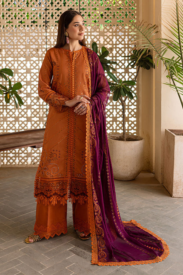 Marjjan | Aangan Embroidered Viscose |  PEV-23 B (RUST) by Marjjan - Designer Dress - Type: Ladies Clothes - Available at Libayah - 100% Original