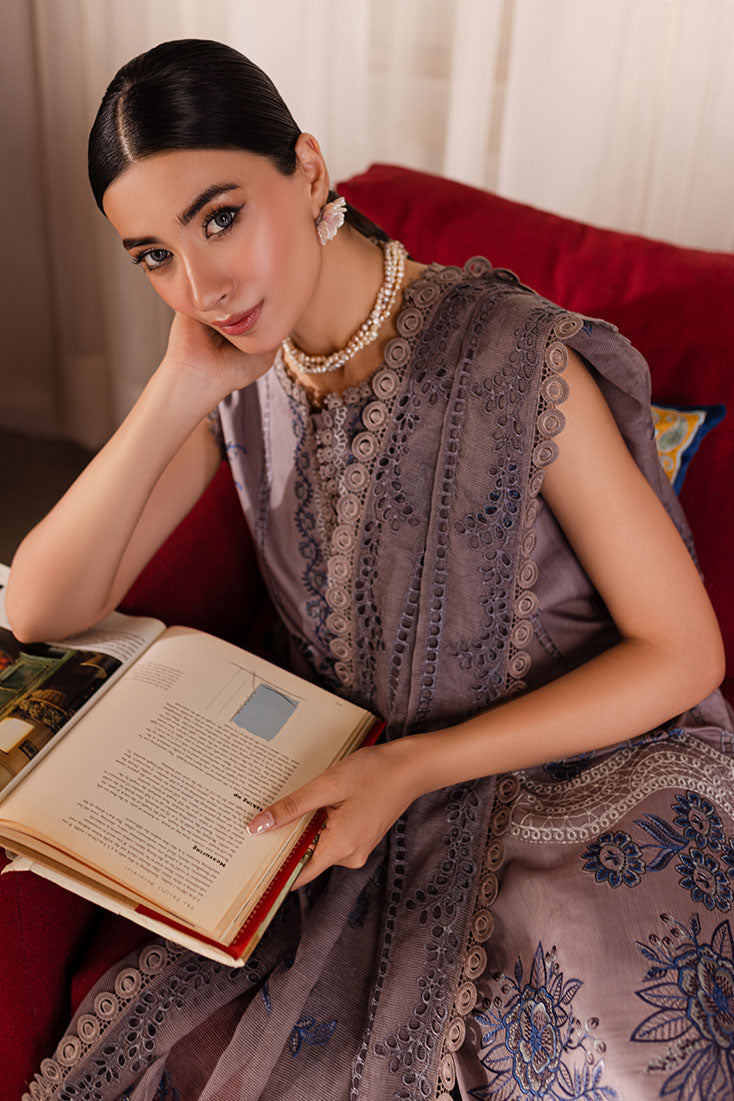 Marjjan | Aangan Embroidered Viscose |   PEV-22 B (GREY) by Marjjan - Designer Dress - Type: Ladies Clothes - Available at Libayah - 100% Original