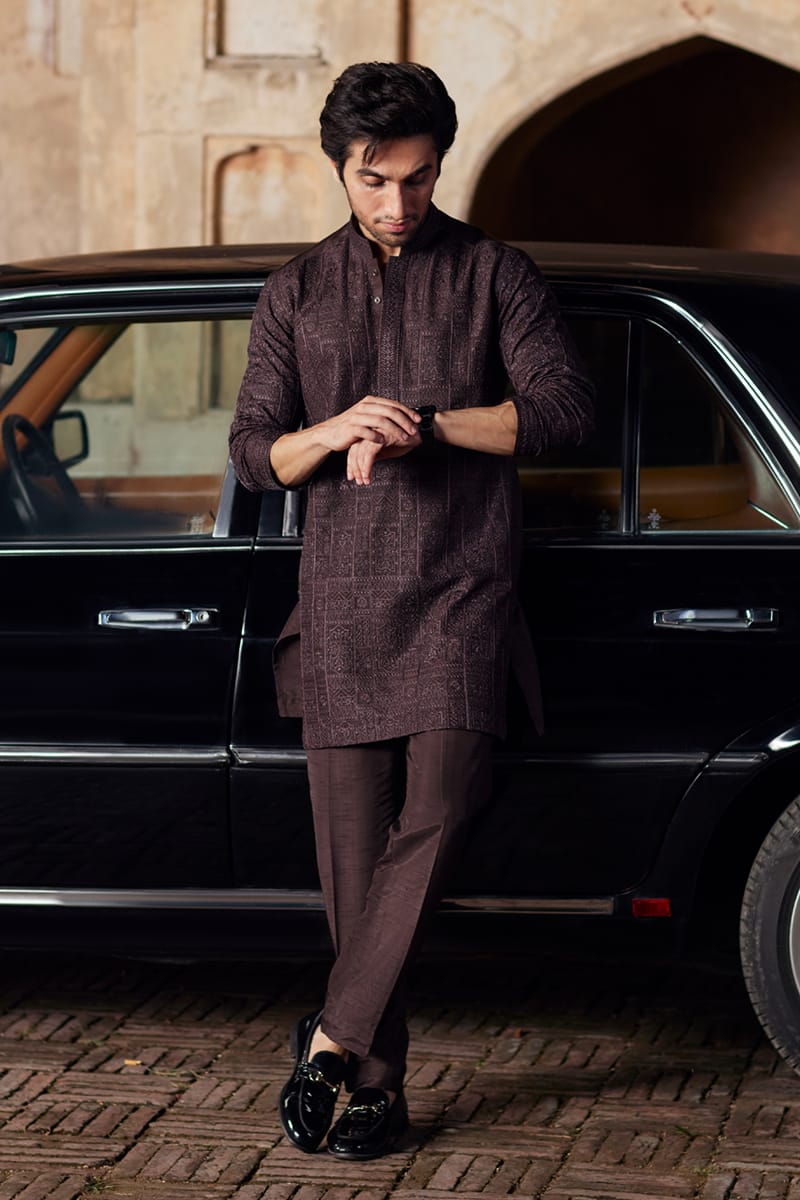 Pakistani Menswear | Qalamkar | BQ-06 by Qalamkar - Designer Dress - Type: MensWear - Available at Libayah - 100% Original