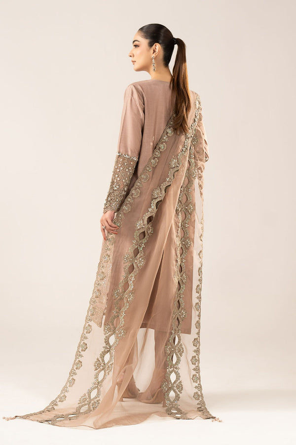 Maria B | Luxury Formals | SF-EF26-26-Coffee by Maria B - Designer Dress  - Type : Ladies Clothes - Available at Libayah - 100% Original 