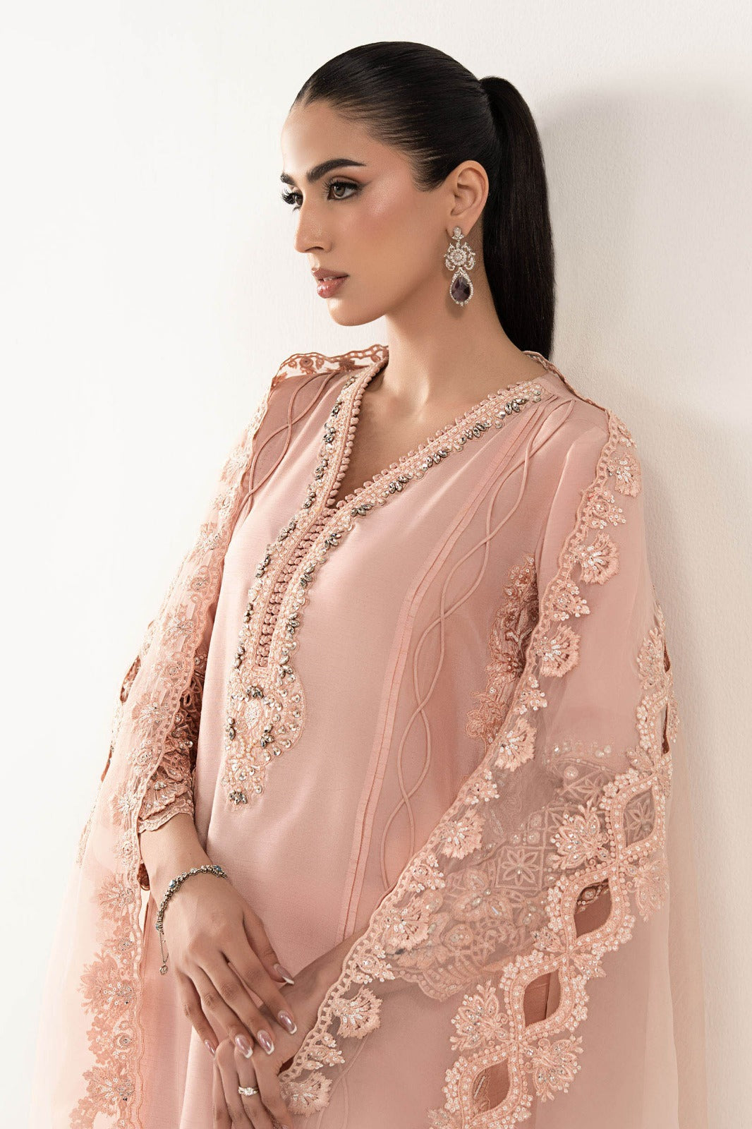 Maria B | Luxury Formals | SF-EF26-26-Pink by Maria B - Designer Dress  - Type : Ladies Clothes - Available at Libayah - 100% Original 