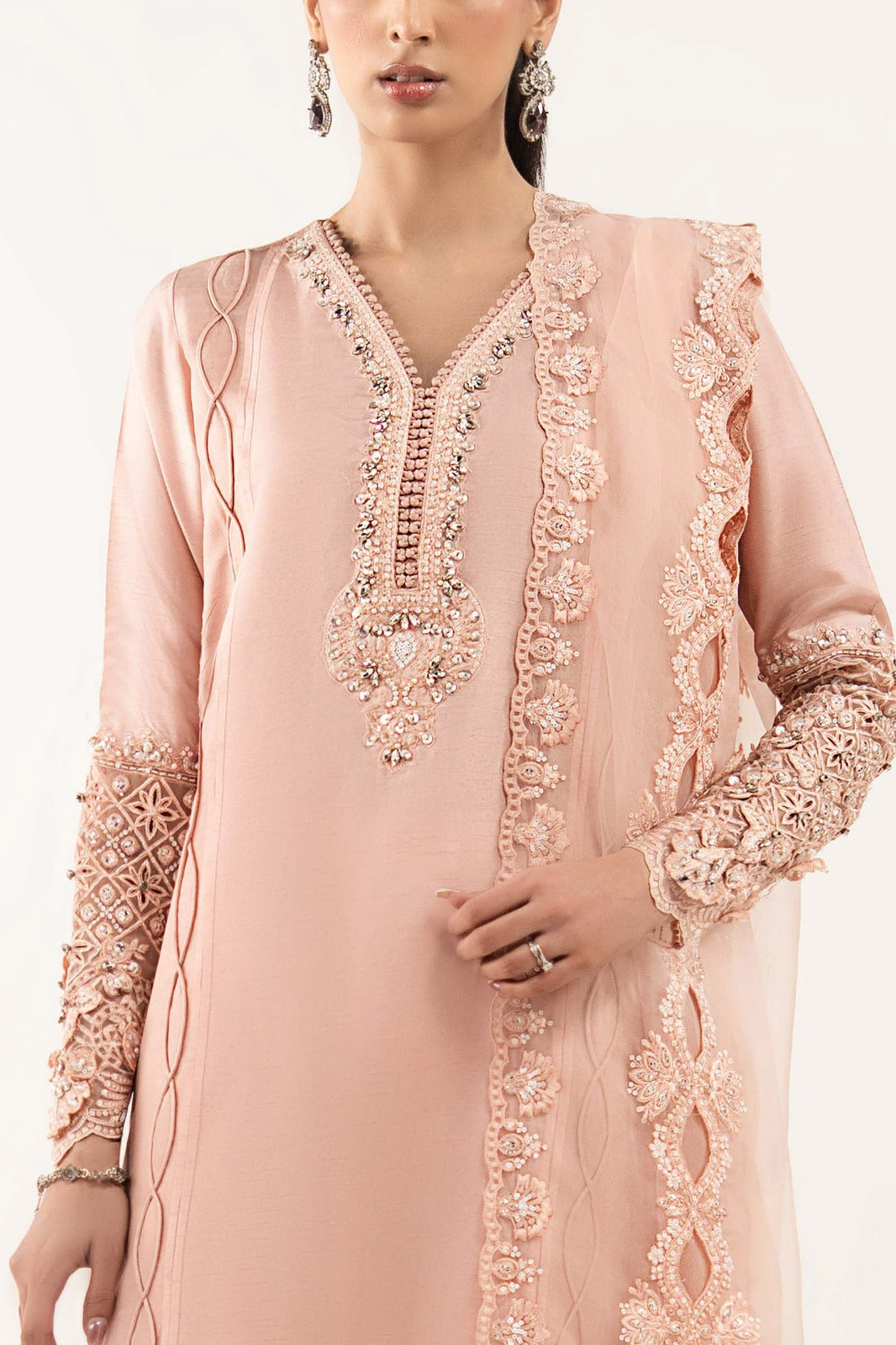 Maria B | Luxury Formals | SF-EF26-26-Pink by Maria B - Designer Dress  - Type : Ladies Clothes - Available at Libayah - 100% Original 