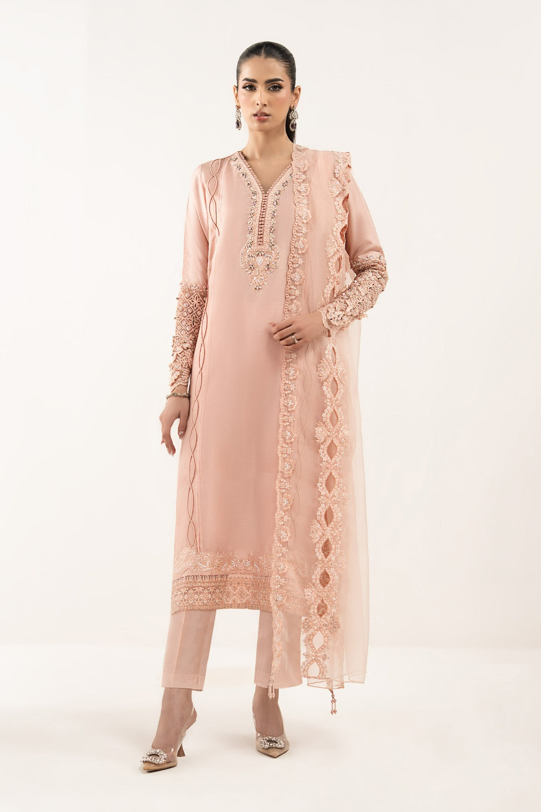Maria B | Luxury Formals | SF-EF26-26-Pink by Maria B - Designer Dress  - Type : Ladies Clothes - Available at Libayah - 100% Original 