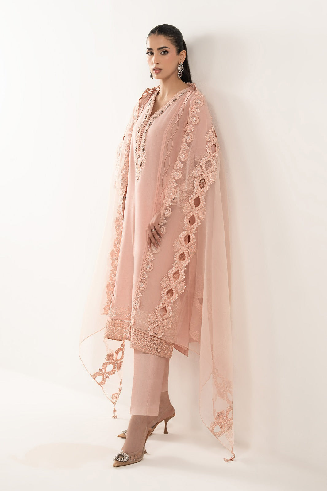 Maria B | Luxury Formals | SF-EF26-26-Pink by Maria B - Designer Dress  - Type : Ladies Clothes - Available at Libayah - 100% Original 
