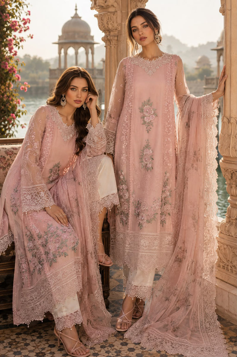 Saadia Asad | Nooriyah Luxury Chiffon | D2 - Satin Rose by Saadia Asad - Designer Dress  - Type : Ladies Clothes - Available at Libayah - 100% Original 