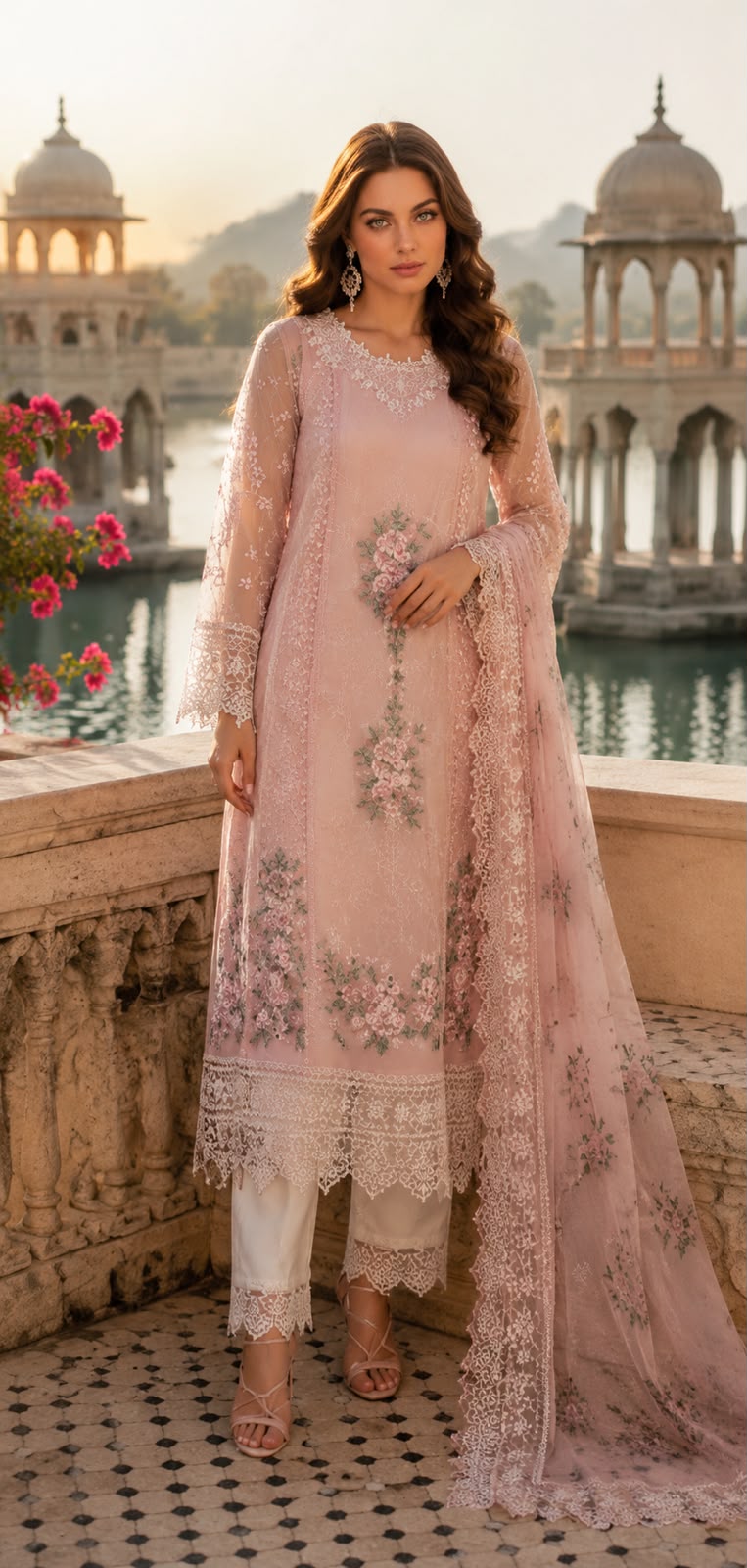 Saadia Asad | Nooriyah Luxury Chiffon | D2 - Satin Rose by Saadia Asad - Designer Dress  - Type : Ladies Clothes - Available at Libayah - 100% Original 