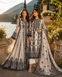 Saadia Asad | Nooriyah Luxury Chiffon | D4 - Monochrome Muse by Saadia Asad - Designer Dress  - Type : Ladies Clothes - Available at Libayah - 100% Original 