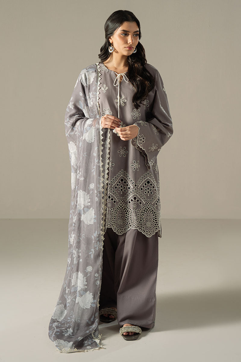 Cross Stitch | Chikankari Lawn 25 | WHISPER ASH by Cross Stitch - Designer Dress - Type: Ladies Clothes - Available at Libayah - 100% Original