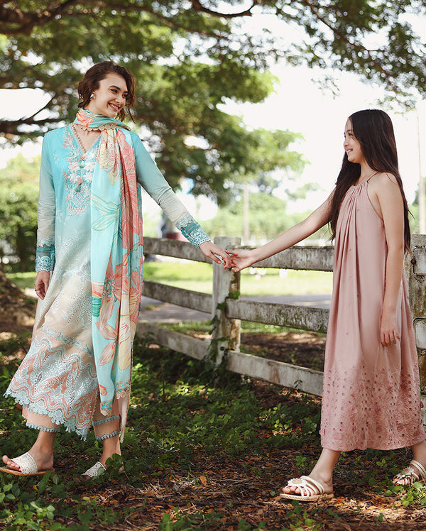 Mushq | Solace Ombre Chikankari | Whispered Dawn - by Libayah - Registered Vendor of : Mushq - 100% Original Designer Dress