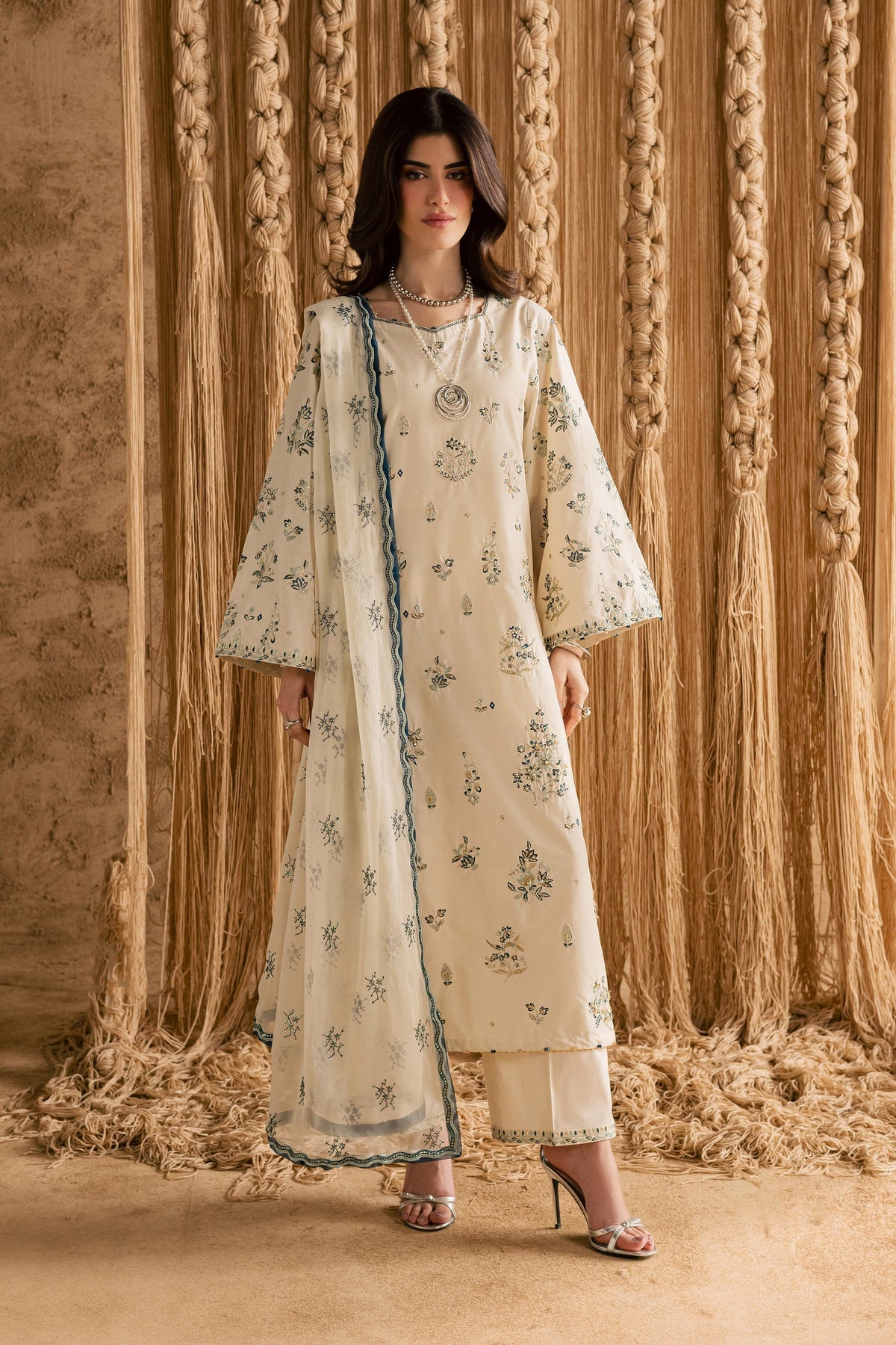 Batik | Festive Eid 26 | White Sky by Batik - Designer Dress  - Type : Ladies Clothes - Available at Libayah - 100% Original 