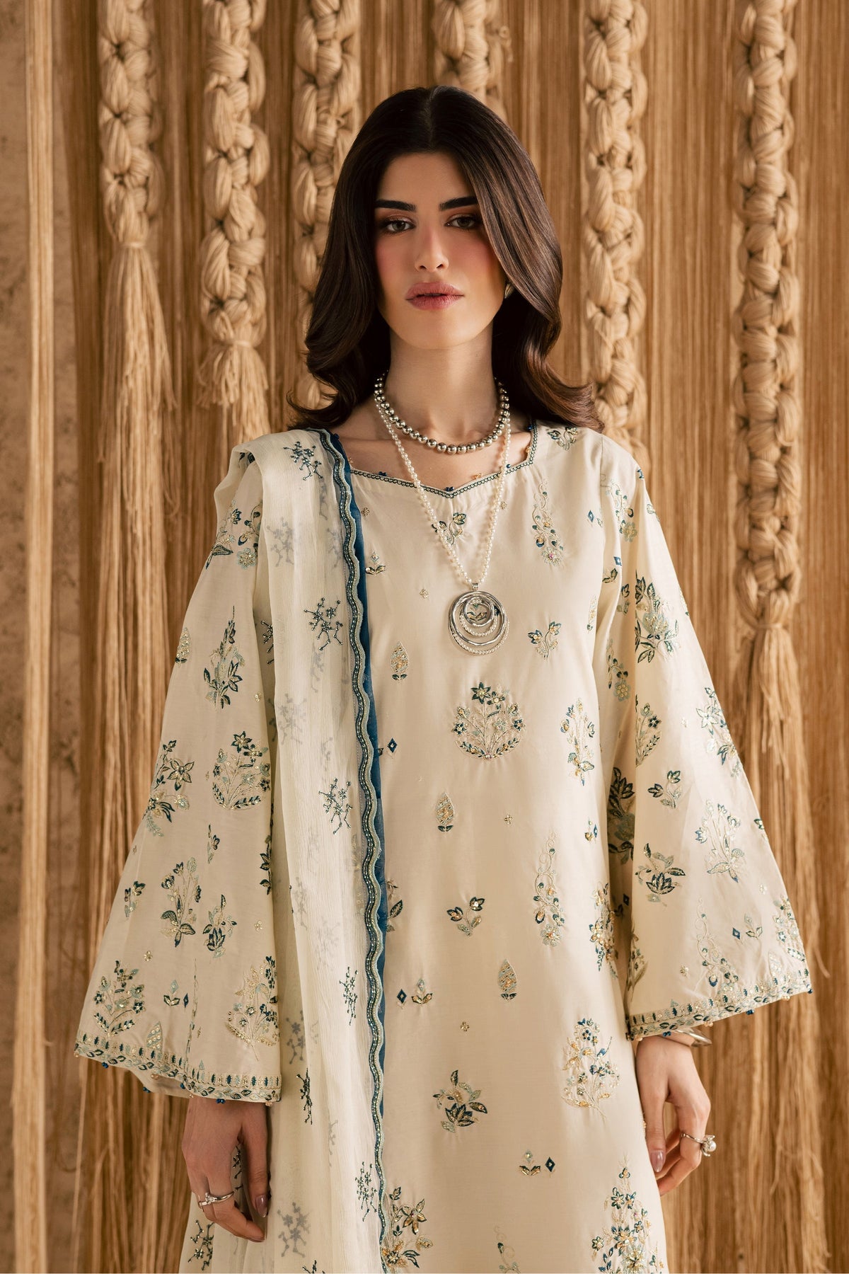 Batik | Festive Eid 26 | White Sky by Batik - Designer Dress  - Type : Ladies Clothes - Available at Libayah - 100% Original 