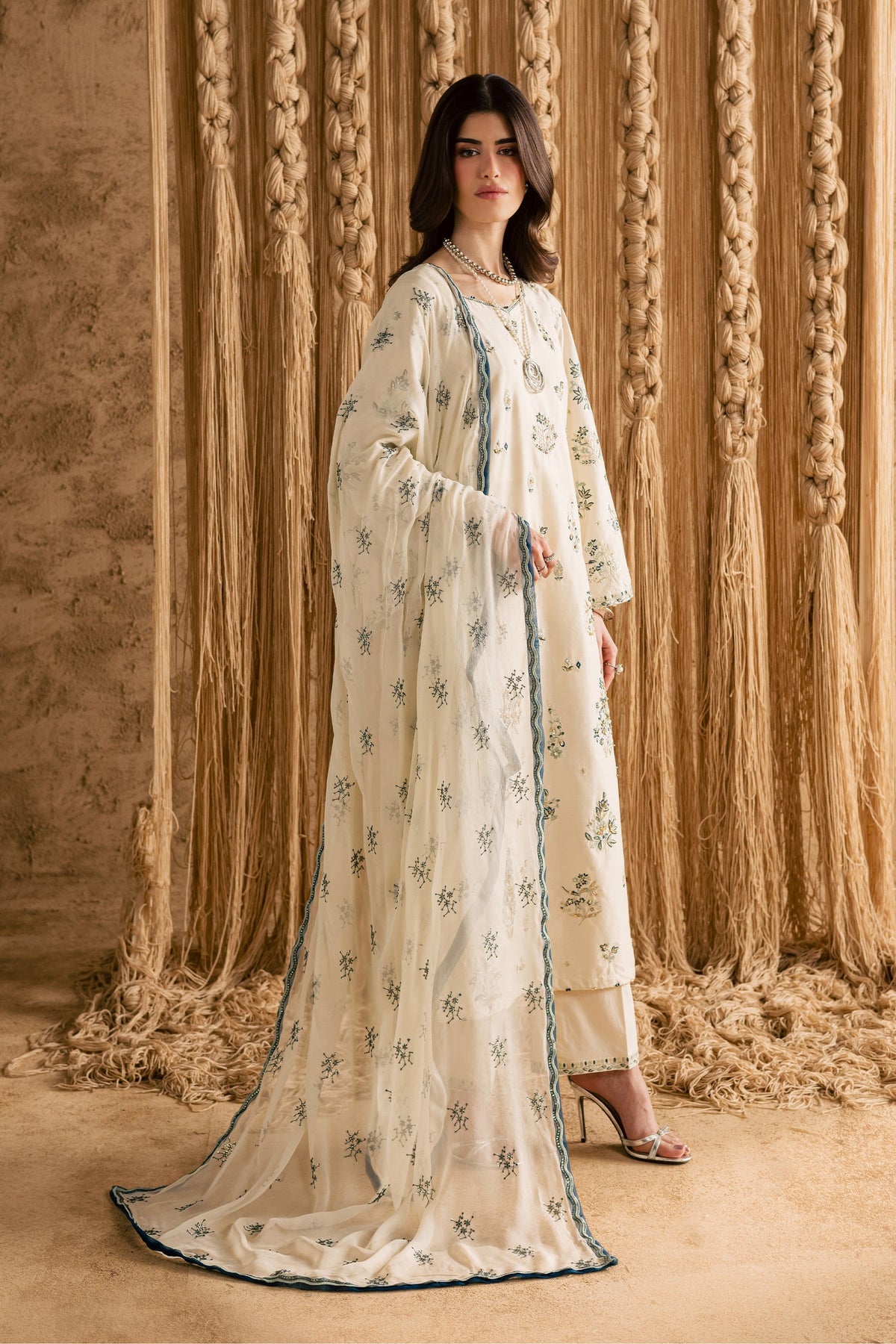 Batik | Festive Eid 26 | White Sky by Batik - Designer Dress  - Type : Ladies Clothes - Available at Libayah - 100% Original 