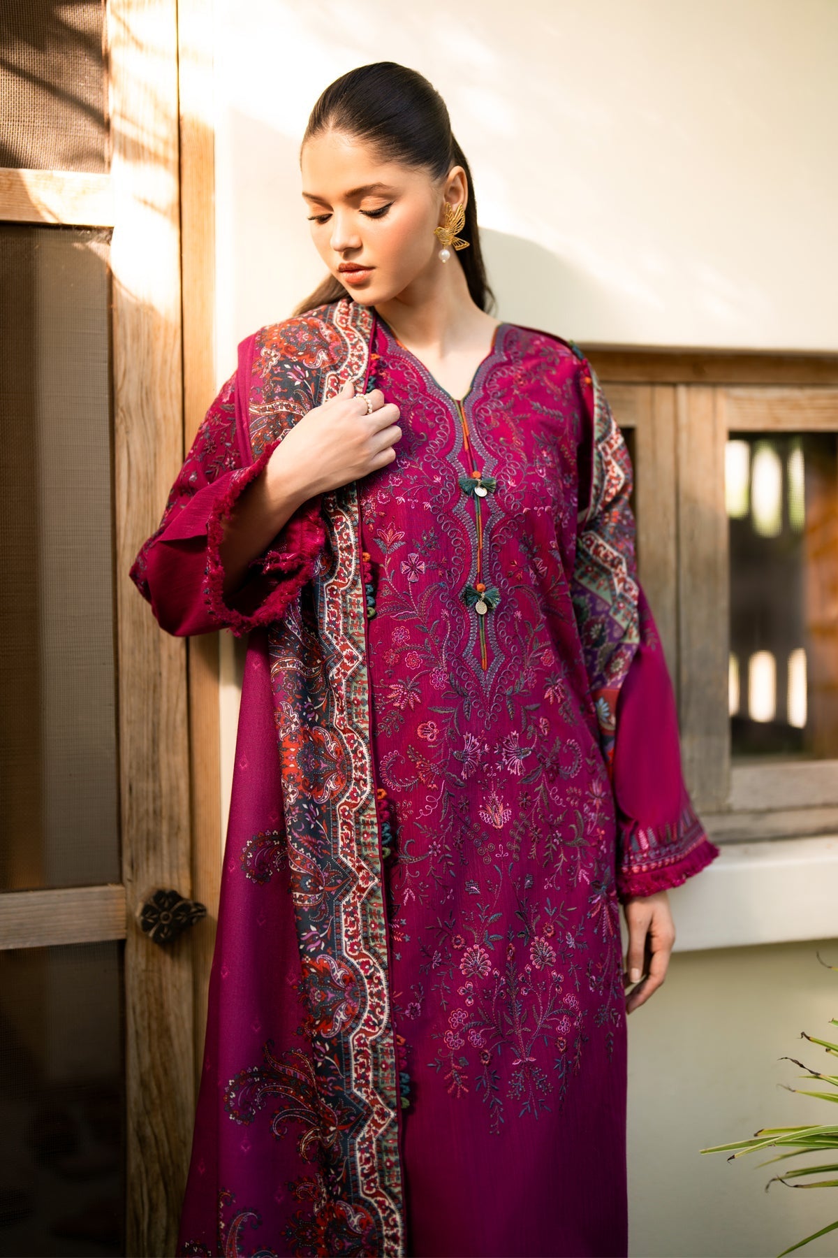 Xenia Formals | Dhoop Kinaray Winter Shawl 24 | SUMBUL by Xenia Formals - Designer Dress - Type: Ladies Clothes - Available at Libayah - 100% Original