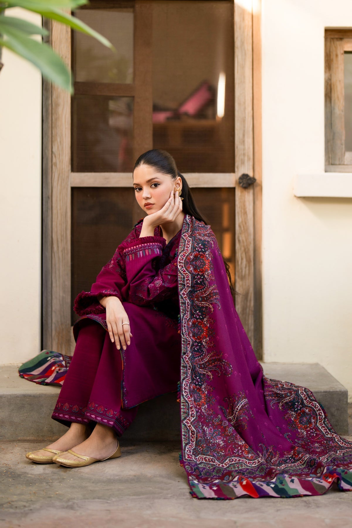 Xenia Formals | Dhoop Kinaray Winter Shawl 24 | SUMBUL by Xenia Formals - Designer Dress - Type: Ladies Clothes - Available at Libayah - 100% Original