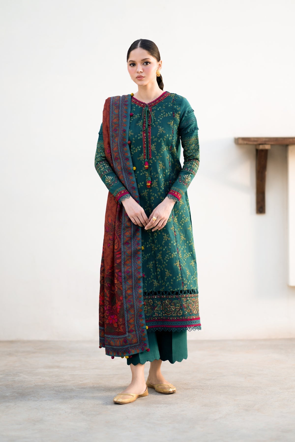 Xenia Formals | Dhoop Kinaray Winter Shawl 24 | ZEMURD by Xenia Formals - Designer Dress - Type: Ladies Clothes - Available at Libayah - 100% Original