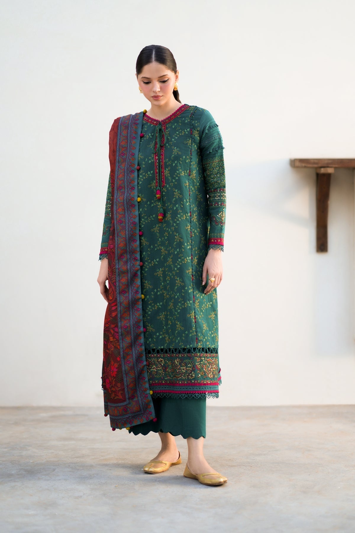 Xenia Formals | Dhoop Kinaray Winter Shawl 24 | ZEMURD by Xenia Formals - Designer Dress - Type: Ladies Clothes - Available at Libayah - 100% Original