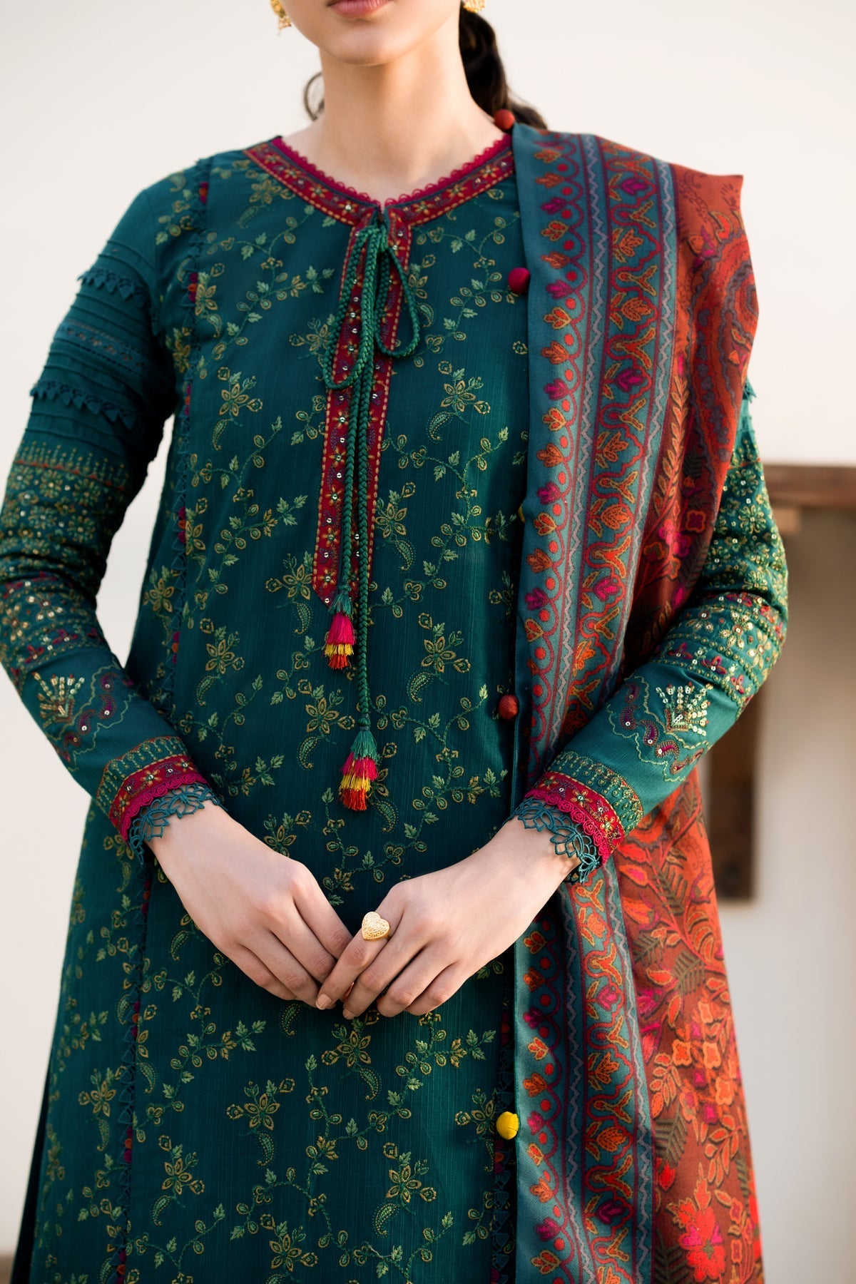 Xenia Formals | Dhoop Kinaray Winter Shawl 24 | ZEMURD by Xenia Formals - Designer Dress - Type: Ladies Clothes - Available at Libayah - 100% Original