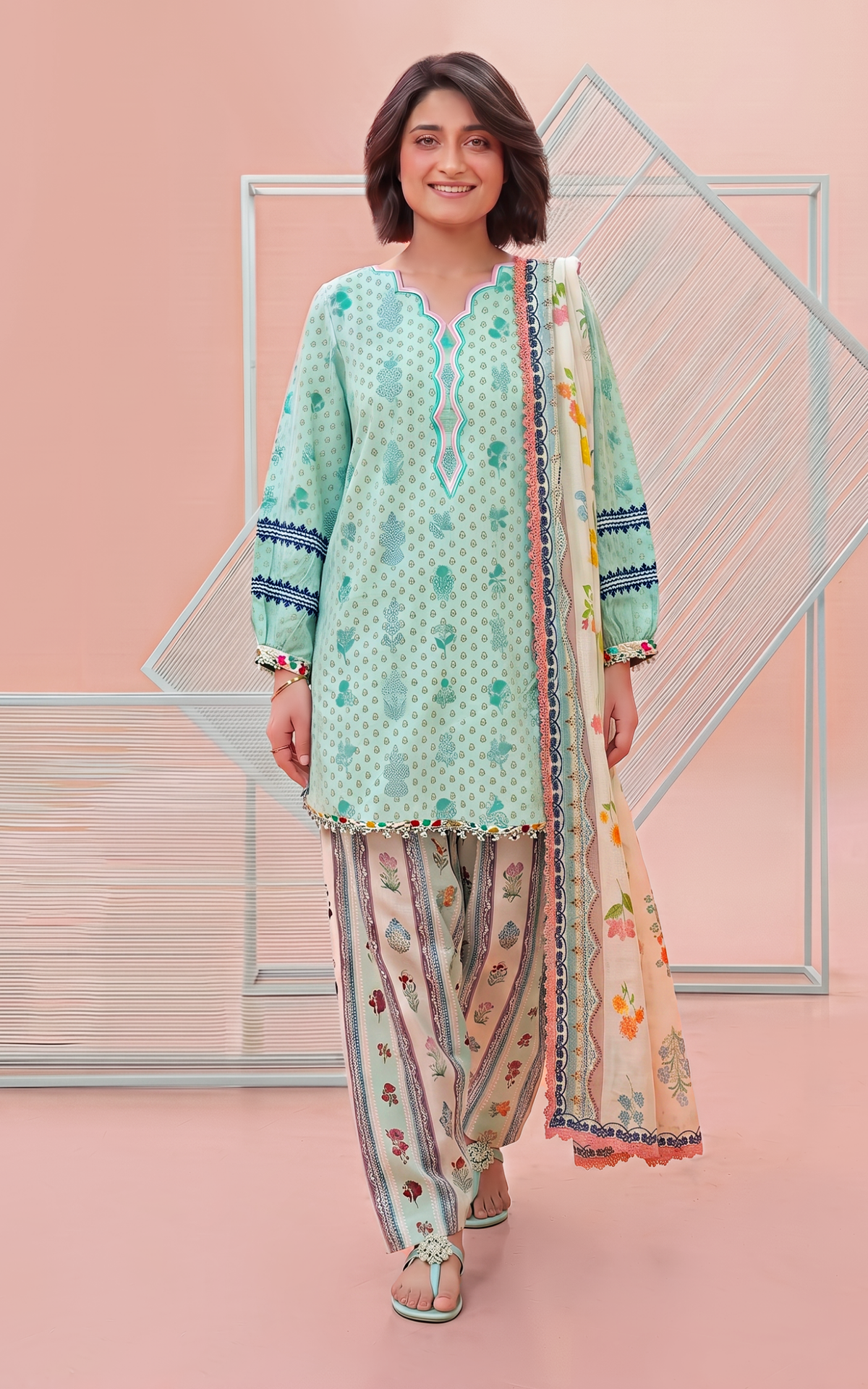 Asifa and Nabeel | Yakin 26 | Daisy (YKL26-03) by Asifa and Nabeel - Designer Dress  - Type : Ladies Clothes - Available at Libayah - 100% Original 