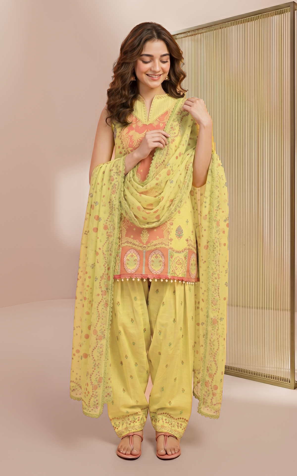 Asifa and Nabeel | Yakin 26 | Sunflower (YKL26-08) by Asifa and Nabeel - Designer Dress  - Type : Ladies Clothes - Available at Libayah - 100% Original 