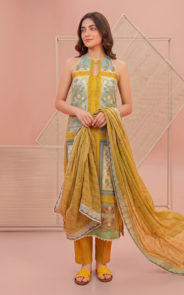 Asifa and Nabeel | Yakin 26 | Daffodil (YKL26-09) by Asifa and Nabeel - Designer Dress  - Type : Ladies Clothes - Available at Libayah - 100% Original 