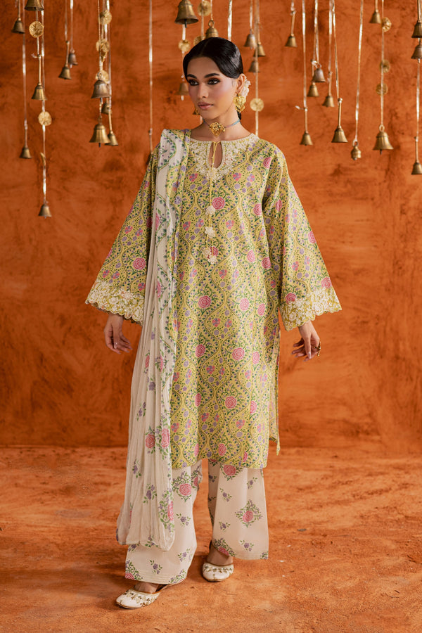 Batik | Festive Eid 26 | Yellow Minsa - by Libayah - Registered Vendor of : Batik - 100% Original Designer Dress