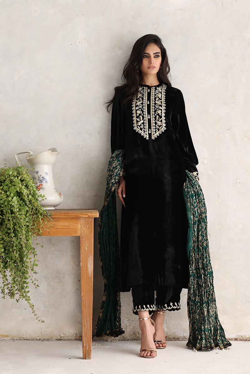 Sana Abbas | Velvet Formals | ZAAI by Sana Abbas - Designer Dress - Type: Ladies Clothes - Available at Libayah - 100% Original