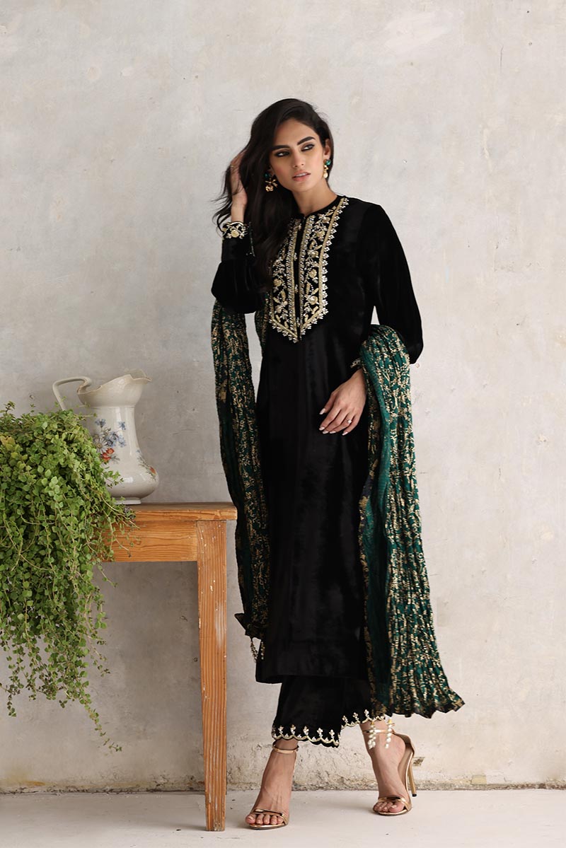 Sana Abbas | Velvet Formals | ZAAI by Sana Abbas - Designer Dress - Type: Ladies Clothes - Available at Libayah - 100% Original