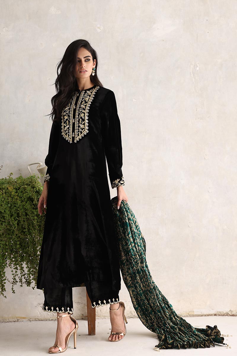 Sana Abbas | Velvet Formals | ZAAI by Sana Abbas - Designer Dress - Type: Ladies Clothes - Available at Libayah - 100% Original
