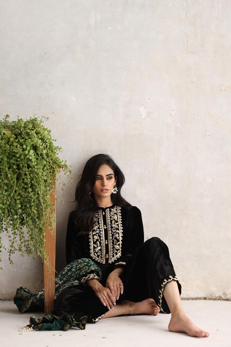 Sana Abbas | Velvet Formals | ZAAI by Sana Abbas - Designer Dress - Type: Ladies Clothes - Available at Libayah - 100% Original