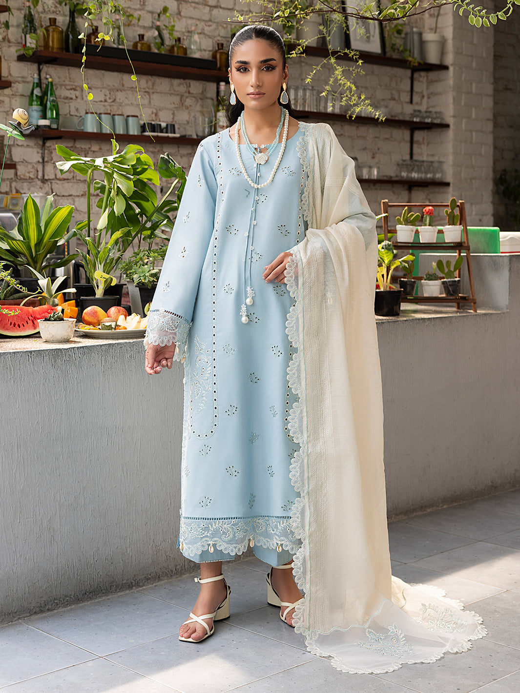 Izel | Meadow Muse Embroidered Lawn 25 | ZARELLE by Izel - Designer Dress - Type: Ladies Clothes - Available at Libayah - 100% Original